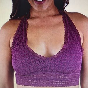 Floral Lace Bras Removable Pad Elastic Bustier